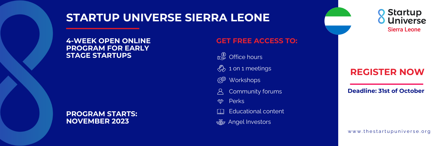 Startup Universe Sierra Leone banner