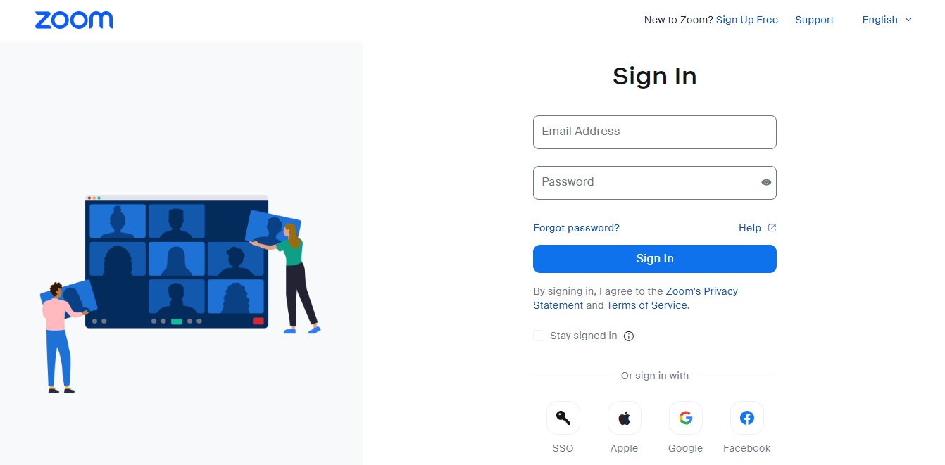 Log in to your Zoom account image